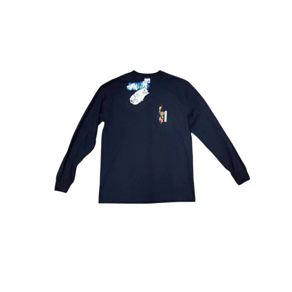RIPNDIP Men's Ryu Long Sleeve T-Shirt Black Size Medium NWT